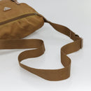PRADA Shoulder Bag Nylon Brown Silver Auth 134382-7