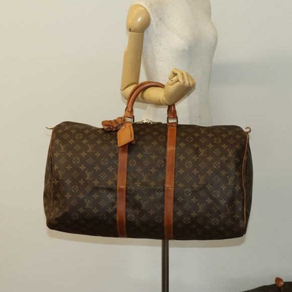 LOUIS VUITTON Monogram Keepall 55 Boston Bag M41424 LV Auth 134396