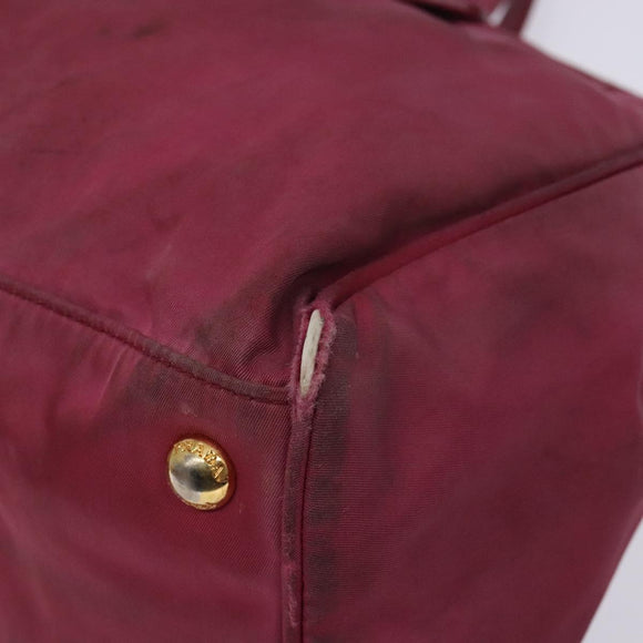 PRADA Hand Bag Nylon Pink Gold Auth 134403