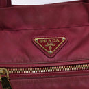 PRADA Hand Bag Nylon Pink Gold Auth 134403-18