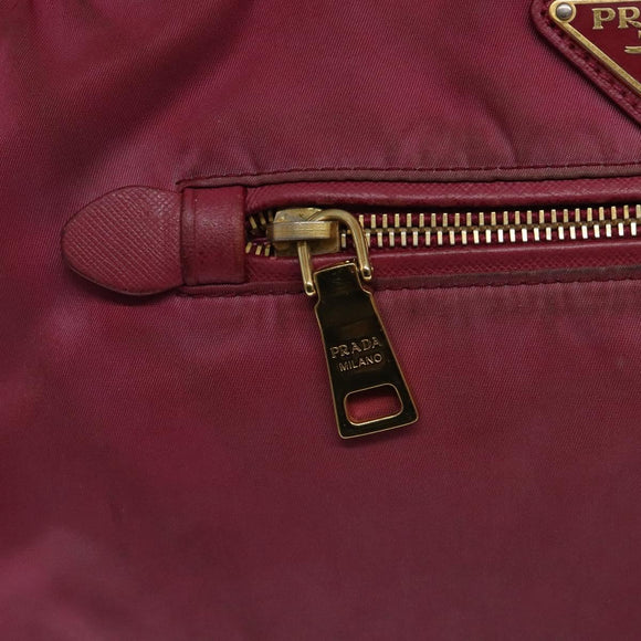 PRADA Hand Bag Nylon Pink Gold Auth 134403