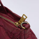 PRADA Hand Bag Nylon Pink Gold Auth 134403-17