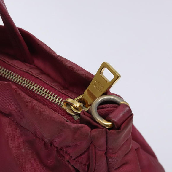 PRADA Hand Bag Nylon Pink Gold Auth 134403