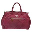 PRADA Hand Bag Nylon Pink Gold Auth 134403-2