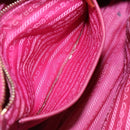 PRADA Hand Bag Nylon Pink Gold Auth 134403-23