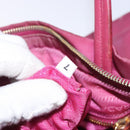 PRADA Hand Bag Nylon Pink Gold Auth 134403-24