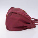 PRADA Hand Bag Nylon Pink Gold Auth 134403-4