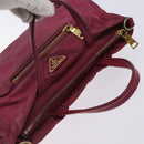 PRADA Hand Bag Nylon Pink Gold Auth 134403-6