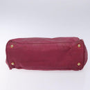 PRADA Hand Bag Nylon Pink Gold Auth 134403-9