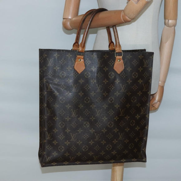 LOUIS VUITTON Monogram Sac Plat Hand Bag M51140 LV Auth 134426