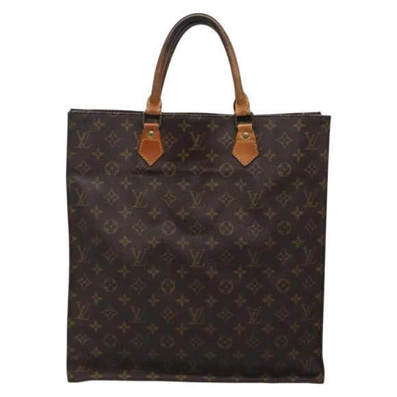 LOUIS VUITTON Monogram Sac Plat Hand Bag M51140 LV Auth 134426