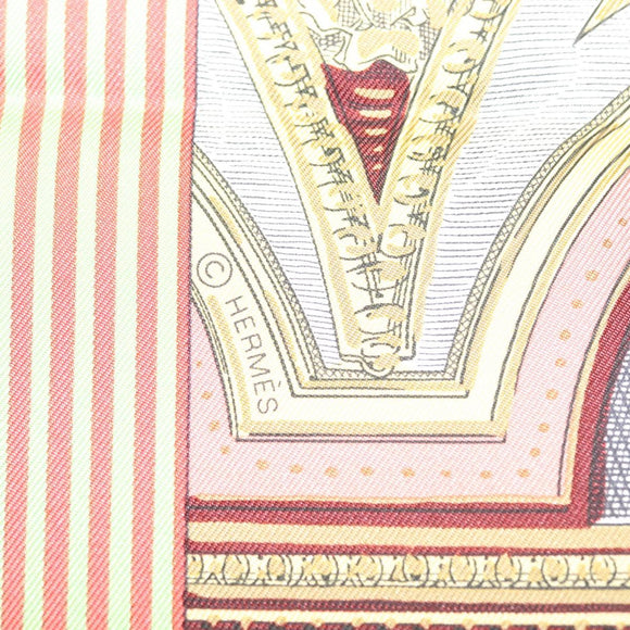 HERMES Carre 90 Scarf ""GRAND THEATRE NOUVEAU"" Silk Red Auth 134429M
