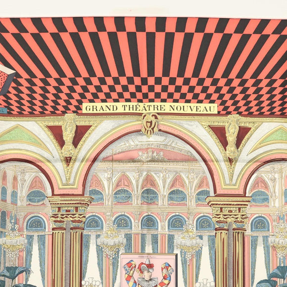 HERMES Carre 90 Scarf ""GRAND THEATRE NOUVEAU"" Silk Red Auth 134429M