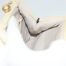 CHANEL Matelasse Clasp Chain Shoulder Bag Lamb Skin White CC Auth 134434-18