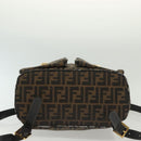 FENDI Zucca Canvas Backpack Black Brown Auth 134435-5
