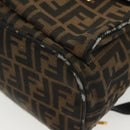 FENDI Zucca Canvas Backpack Black Brown Auth 134435-9