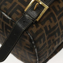 FENDI Zucca Canvas Backpack Black Brown Auth 134435-18