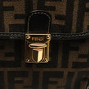 FENDI Zucca Canvas Backpack Black Brown Auth 134435-20