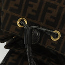 FENDI Zucca Canvas Backpack Black Brown Auth 134435-22