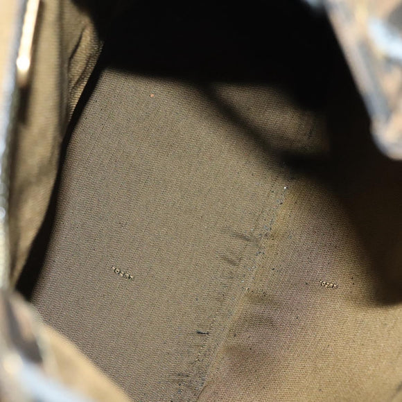 FENDI Zucca Canvas Backpack Black Brown Auth 134435