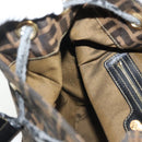 FENDI Zucca Canvas Backpack Black Brown Auth 134435-25