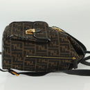 FENDI Zucca Canvas Backpack Black Brown Auth 134435-3