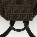 FENDI Zucca Canvas Backpack Black Brown Auth 134435-6