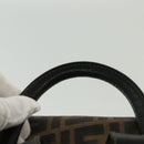 FENDI Zucca Canvas Backpack Black Brown Auth 134435-14