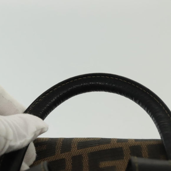 FENDI Zucca Canvas Backpack Black Brown Auth 134435