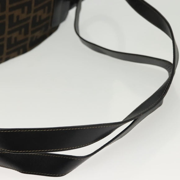 FENDI Zucca Canvas Backpack Black Brown Auth 134435