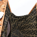 FENDI Straw Bag Hand Bag Raffia Brown Gold Auth 134439V-20