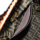 FENDI Straw Bag Hand Bag Raffia Brown Gold Auth 134439V-22