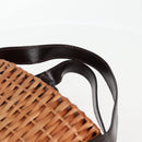 FENDI Straw Bag Hand Bag Raffia Brown Gold Auth 134439V-14