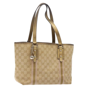 GUCCI GG Canvas Sherry Line Tote Bag Beige 137396 Auth 134445