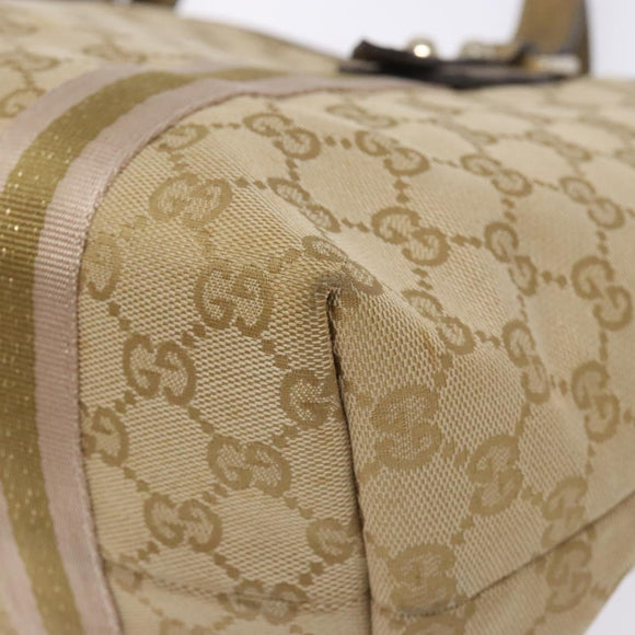GUCCI GG Canvas Sherry Line Tote Bag Beige 137396 Auth 134445