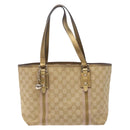 GUCCI GG Canvas Sherry Line Tote Bag Beige 137396 Auth 134445-13