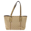GUCCI GG Canvas Sherry Line Tote Bag Beige 137396 Auth 134445-2