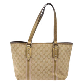 GUCCI GG Canvas Sherry Line Tote Bag Beige 137396 Auth 134445 - 0