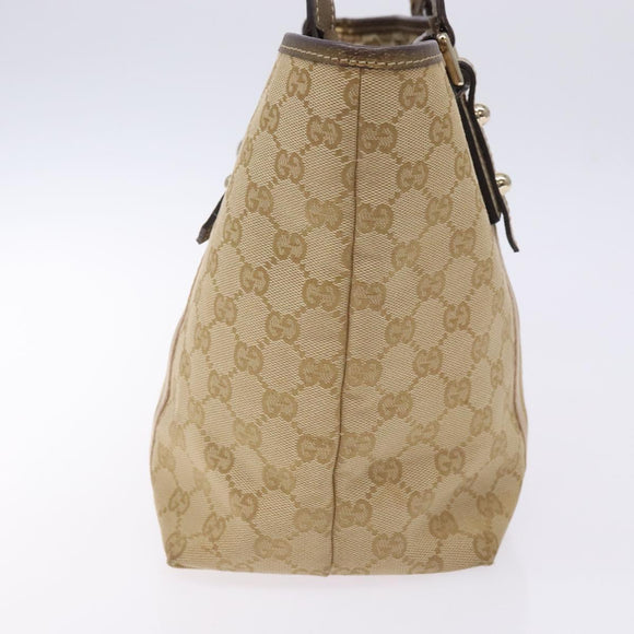 GUCCI GG Canvas Sherry Line Tote Bag Beige 137396 Auth 134445