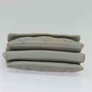 Salvatore Ferragamo Chain Vala Shoulder Bag Leather Gray Gold Auth 134452-5