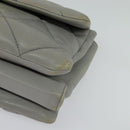 Salvatore Ferragamo Chain Vala Shoulder Bag Leather Gray Gold Auth 134452-15