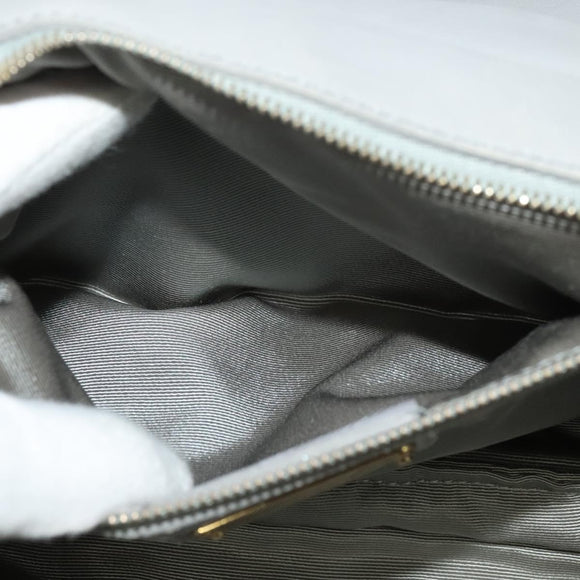 Salvatore Ferragamo Chain Vala Shoulder Bag Leather Gray Gold Auth 134452