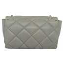 Salvatore Ferragamo Chain Vala Shoulder Bag Leather Gray Gold Auth 134452-2