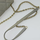 Salvatore Ferragamo Chain Vala Shoulder Bag Leather Gray Gold Auth 134452-7