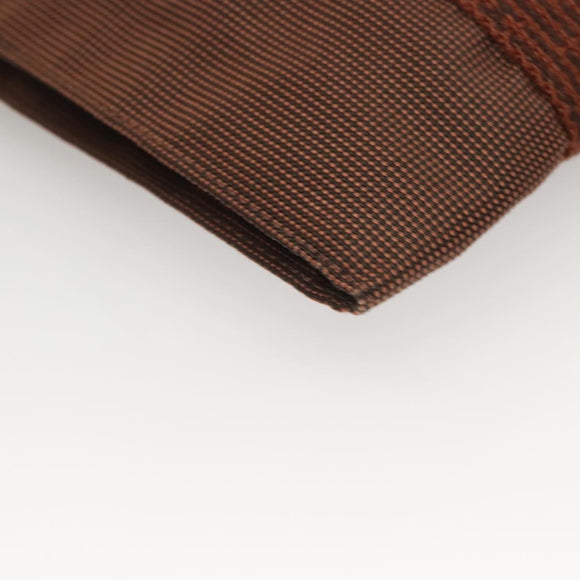 HERMES Her Line Shoulder Bag Canvas Brown Auth 134458