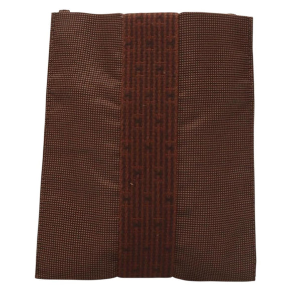 HERMES Her Line Shoulder Bag Canvas Brown Auth 134458