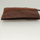HERMES Her Line Shoulder Bag Canvas Brown Auth 134458-4