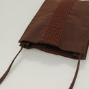 HERMES Her Line Shoulder Bag Canvas Brown Auth 134458-6