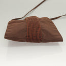 HERMES Her Line Shoulder Bag Canvas Brown Auth 134458-9