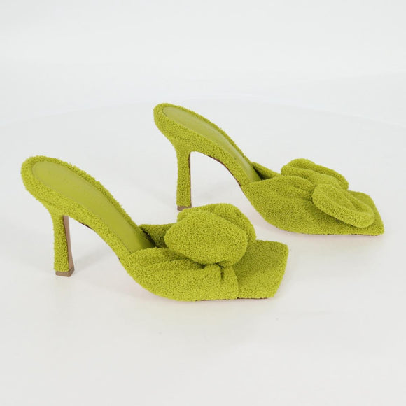 BOTTEGA VENETA Sandals Pile Light Green Auth 134460M